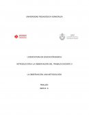 LA OBSERVACION, UNA METODOLOGUA ANTECEDENTES
