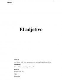 Definición y clasificación de los adjetivos en español. Página 1