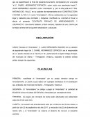 Contrato de arrendamiento DECLARACIÓN