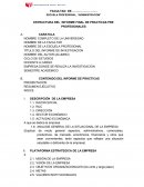 ESTRUCTURA DEL INFORME FINAL DE PRACTICAS PRE PROFESIONALES