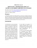 OBTENCIÓN Y PROPIEDADES FÍSICAS Y QUÍMICAS DE HIDROCARBUROS INSATURADOS