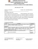CRONOGRAMA DE ACTIVIDADES ACADÉMICAS PARA EXAMEN REMEDIAL