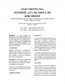 ELECTROTECNIA INFORME: LEY DE OHM Y DE KIRCHHOFF