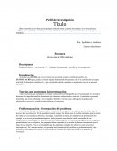 Elige un tema de investigación Perfil de Investigación