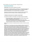 Actividades de aprendizaje integradoras Intervenciones de enfermería