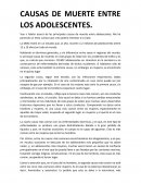 Causas muerte entre adolescentes OMS