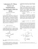 Laboratorio II: Filtros Activos con Amplificadores Operacionales (Abril de 2018)