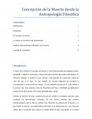 Concepción de la Muerte desde la Antropología Filosófica