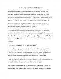 El mal uso del celular en clases.. Página 1