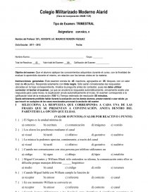 TRIMESTRAL ESPAÑOL II. Página 1