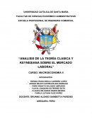 Analisis de la teoría clasica y keynesiana sobre el mercado laboral