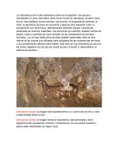 Arte Descripción simple: la imagen está representando a un ciervo solo es de un color y está pintada sobre la roca