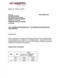 PREMIACIÓN PROGRAMA SOL Y AUTOREPORTECONTRATISTAS Y FUNCIONARIOS. Página 1