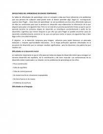 DIFICULTADES DEL APRENDIZAJE EN EDADES TEMPRANAS. Página 1