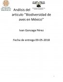 Analisis del articulo ''Biodiversidad de aves de México'' (apuntes)