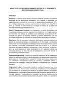 IMPACTO DE LOS RECURSOS HUMANOS GESTIÓN EN EL RENDIMIENTO EN PRIORIDADES COMPETITIVAS