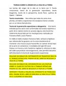 TEORIAS SOBRE EL ORIGEN DE LA VIDA EN LA TIERRA
