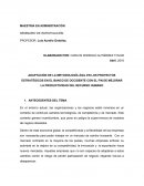 Adaptación de la metodología ágil en los proyectos estratégicos en el Banco de Occidente con el fin de mejorar la productividad del Recurso Humano