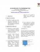 Analisis de un experimento. Facultad de Ciencias Básicas, Departamento de Física
