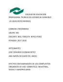 EFECTOS CONTAMINANTES DE LOS COMPUESTOS ORGANICOS DE USO DOMESTICO, INDUSTRIAL, SOCIAL Y AGROPECUARIO.