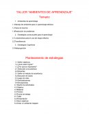TALLER “AMBIENTES DE APRENDIZAJE”