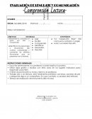 EVALUACIÓN DE LENGUAJE Y COMUNICACIÓN “Comprensión Lectora”