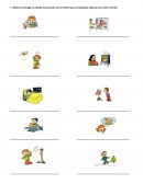 Observa la imagen y escribe una oración con el verbo que corresponda. Subraya con color el verbo. Evaluacion Lenguaje verbos