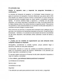 Analice el siguiente caso y responda las preguntas formuladas a continuación: El confortable Viaje. Página 1