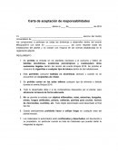 Carta de aceptación de responsabilidades