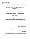 Origen y desarrollo de la enfermería profesional en mesoamerica en el mexico colonial e independiente UNIVERSIDAD NACIONAL AUTONOMA DE MÉXICO