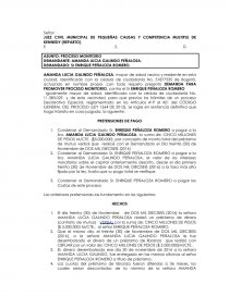 Minuta proceso monitorio. Página 1