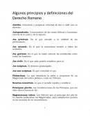 Algunos principios y definiciones del Derecho Romano
