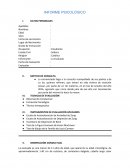 Informe psicologico. Entrevista a la víctima de violación sexual