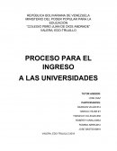 PROCESO PARA EL INGRESO