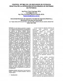 CONTROL OPTIMO DE LOS RECURSOS DE POTENCIA REACTIVA EN LA OPERACION ESTACIONARIA DE SISTEMAS DE POTENCIA
