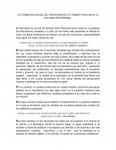 LA FORMACION INICIAL DEL PROFESORADO: EL PRIMER PASO HACIA LA CULTURA PROFESIONAL