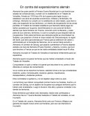 En contra del expansionismo alemán