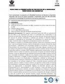 FICHA PARA LA PRESENTACIÓN DE PROYECTOS DE LA MODALIDAD TERRITORIOS CON BIENESTAR