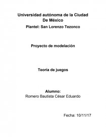 Proyecto de modelación Teoría de juegos. Página 1