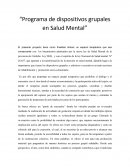 Programa de dispositivos grupales en Salud Mental