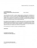 Director de Administración y Recursos Internos Asunto: Solicitud
