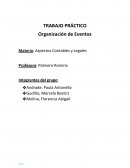 Organizacion de eventos, aspectos legales y contables TRABAJO PRÁCTICO