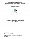 Programa de higiene y seguridad industrial. Empresa: Locatel