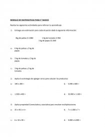 Guia de Matematicas 5 basico. Página 1