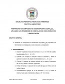 PRÁCTICA LABORATORIO PREPARACIÓN UN COMPUESTO DE COORDINACIÓN 6 [CO(NH3)6]CL3 APLICANDO LOS FENÓMENOS DE COMPLEJACION, OXIDO-REDUCCIÓN Y PRECIPITACIÓN