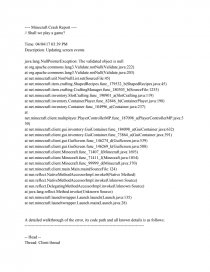 Minecraft Crash Report. Página 1