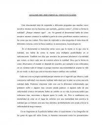 ANALISIS DEL DOCUMENTAL VISTO EN CLASES. Página 1