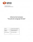 Informe De Contexto "Escuela de Lenguaje Kimalú"