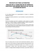 ANÁLISIS DE LA VIABILIDAD DE UN VEHÍCULO ELÉCTRICO QUE BRINDE SERVICIO DE TAXI EN LA CIUDAD DE QUITO