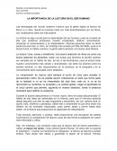 LA IMPORTANCIA DE LA LECTURA EN EL SER HUMANO